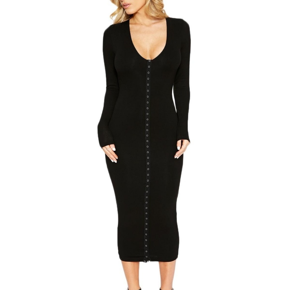 Black Bodycon Midi dress